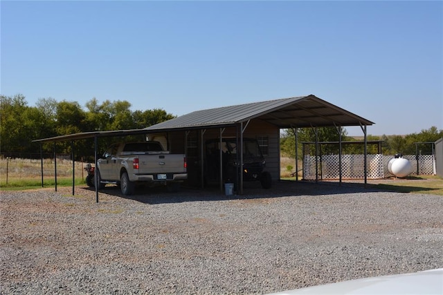 view of car parking with a carport