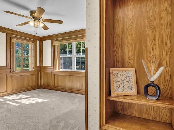 view of sauna / steam room with carpet floors and plenty of natural light