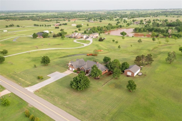 bird's eye view with a rural view
