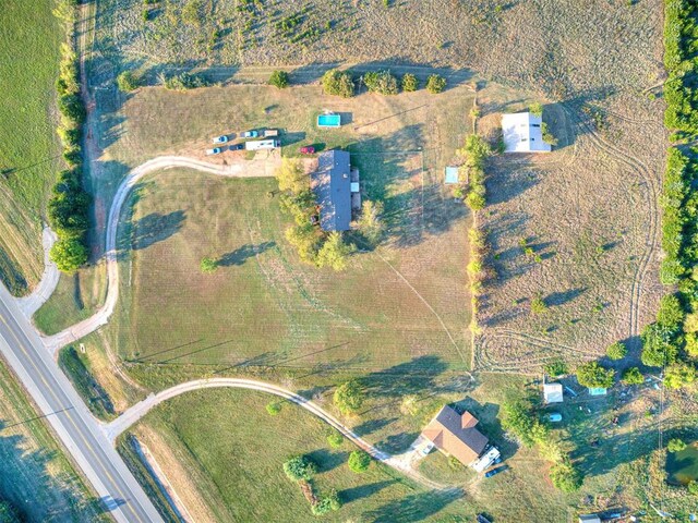 bird's eye view with a rural view