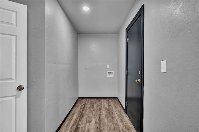 hall featuring light wood-type flooring