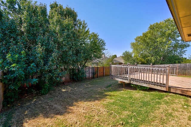 view of yard featuring a deck