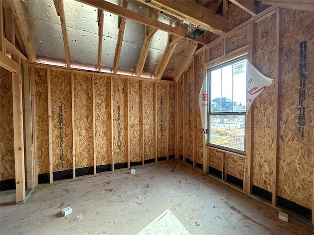 view of unfinished attic