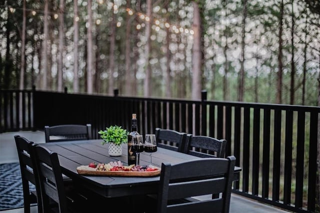 wooden terrace featuring an outdoor hangout area