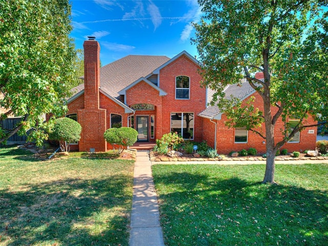 front facade featuring a front lawn