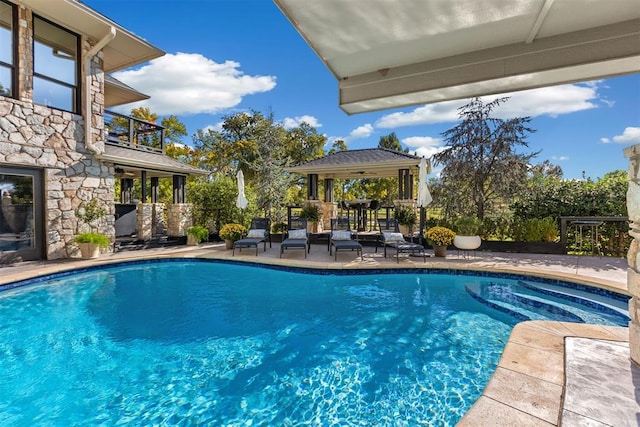 view of pool featuring a patio area