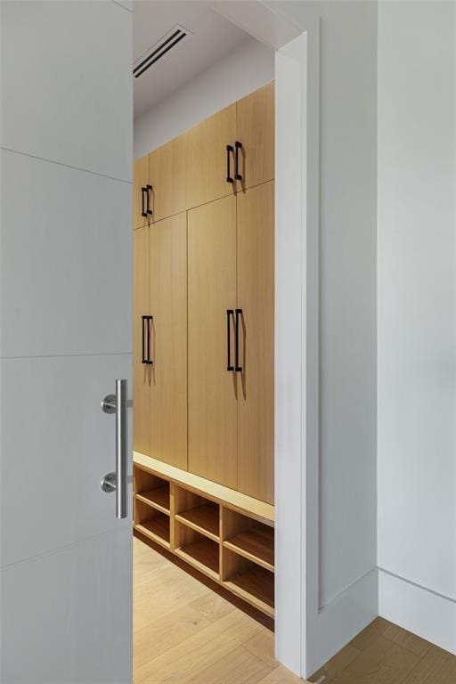 mudroom featuring hardwood / wood-style floors