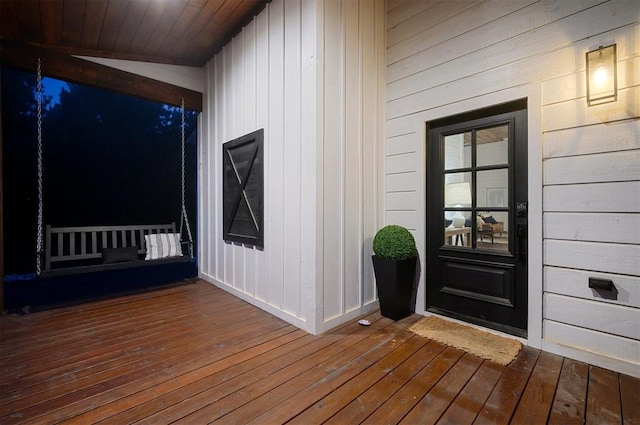 entrance to property with a porch