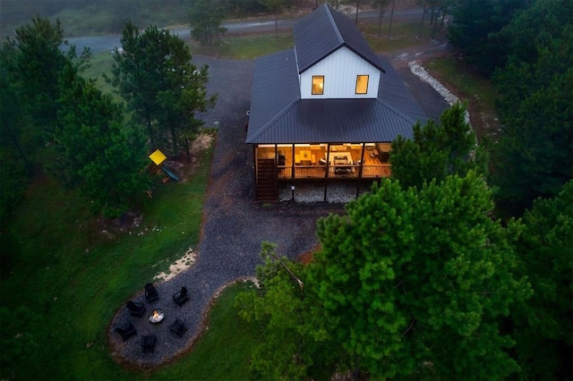 rear view of house with a deck