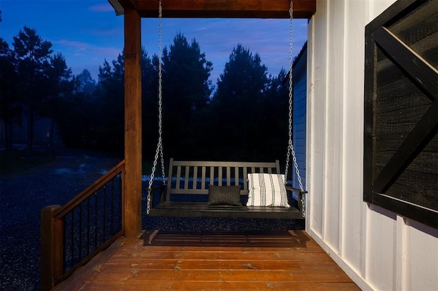 view of deck at dusk