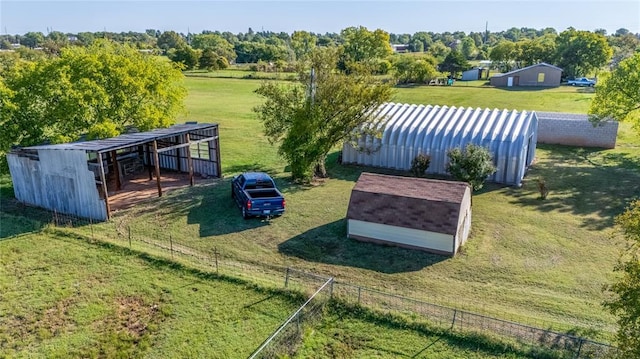 drone / aerial view with a rural view