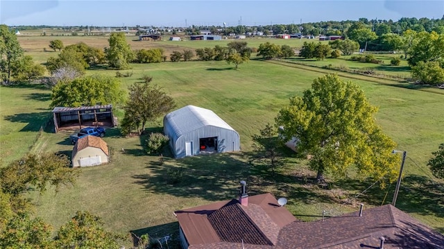 aerial view featuring a rural view