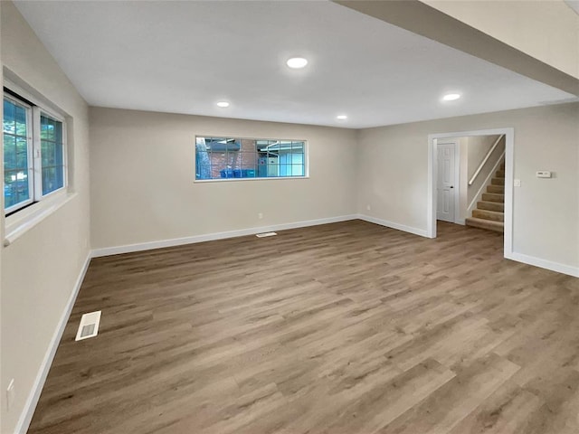 interior space with hardwood / wood-style flooring