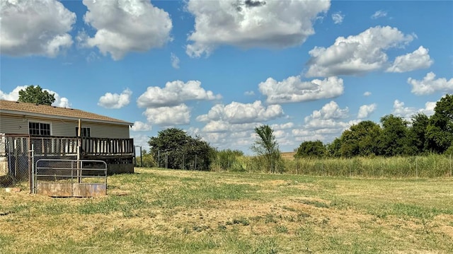 view of yard featuring a deck