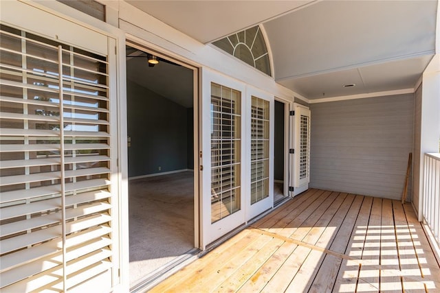 balcony with french doors