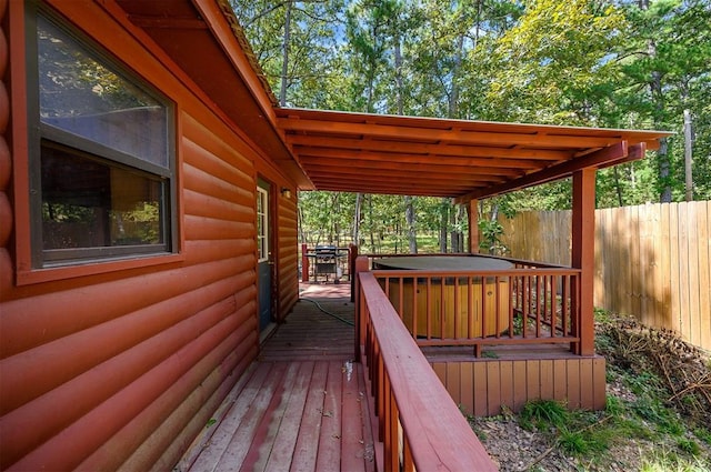183 Pine Meadow Ln, Broken Bow, OK 74728 - view of wooden deck