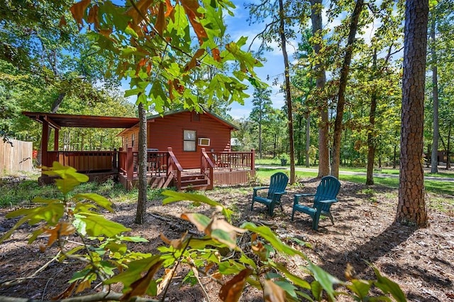 183 Pine Meadow Ln, Broken Bow, OK 74728 - view of yard with a deck