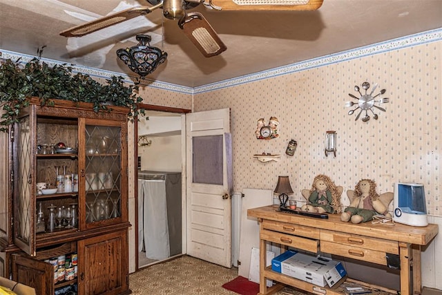 interior space featuring a textured ceiling