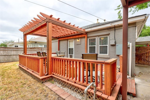 deck with a pergola