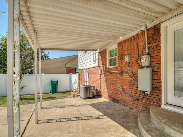 view of patio with central AC