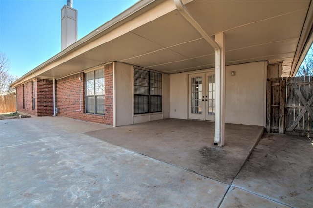 view of patio / terrace featuring french doors