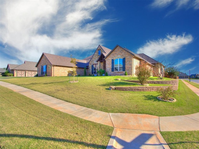 view of front of house with a front lawn