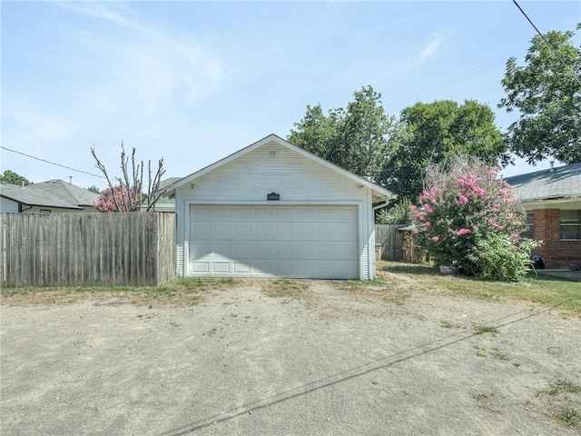 view of garage