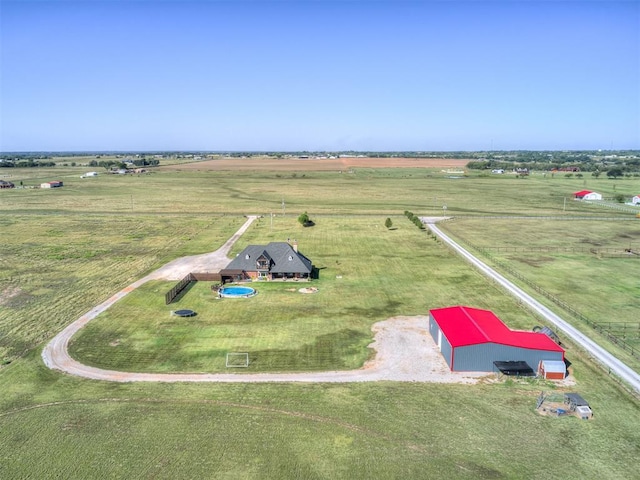 bird's eye view featuring a rural view