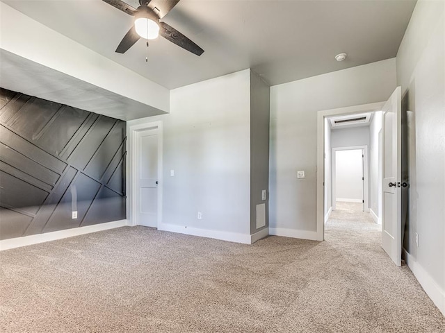 bonus room featuring ceiling fan and carpet floors