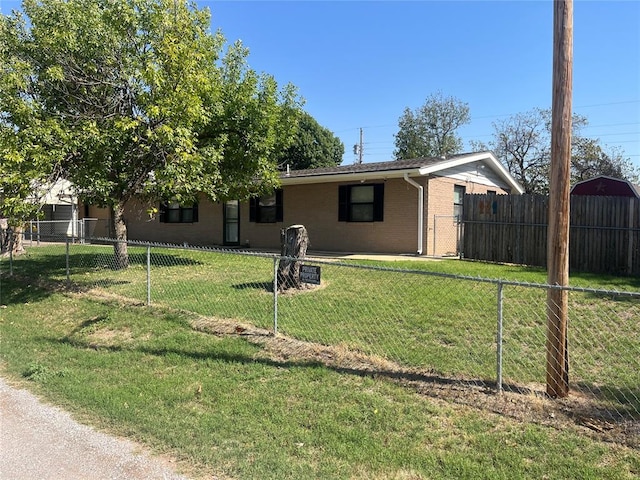 exterior space with a front lawn