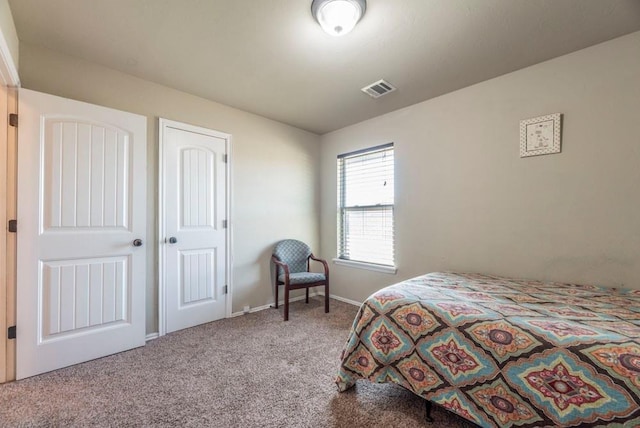 carpeted bedroom featuring a closet