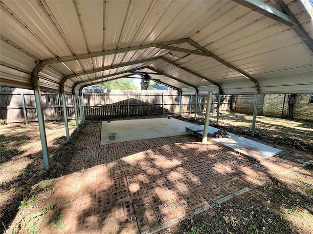 view of patio featuring a carport