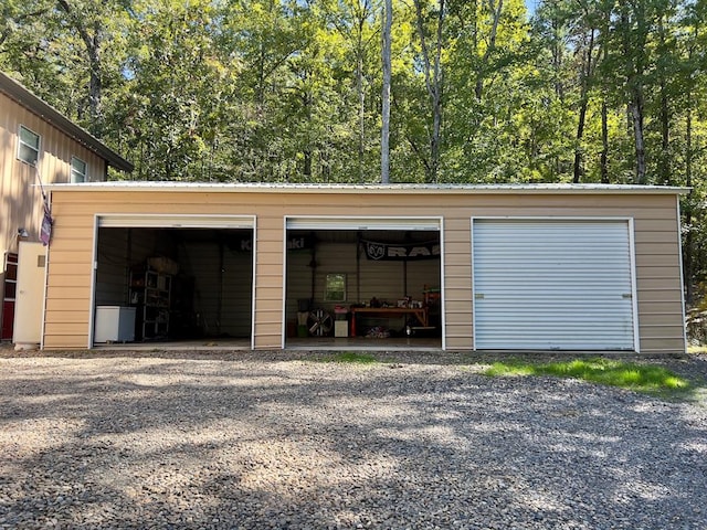 view of garage
