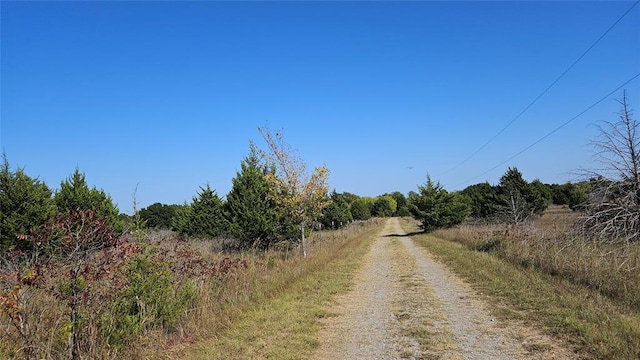 view of street with a rural view