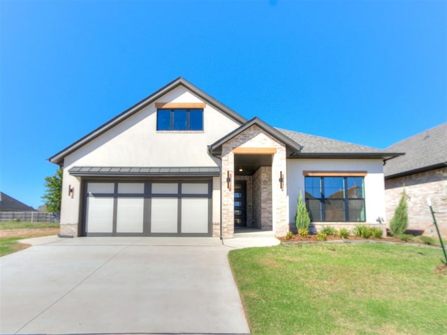 view of front facade with a front yard