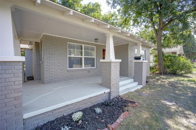 exterior space featuring covered porch