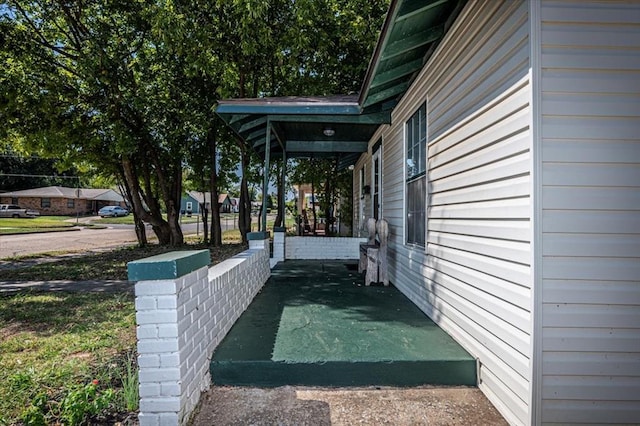 view of home's exterior featuring a porch