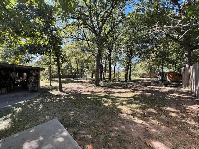 view of yard with fence