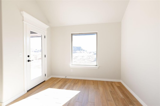 unfurnished room featuring light hardwood / wood-style flooring