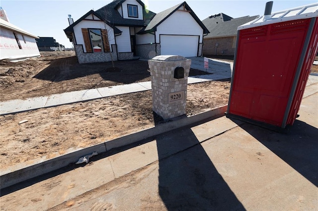 exterior space featuring a garage