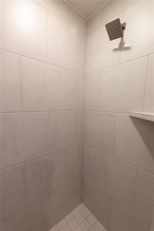 details with a tile shower