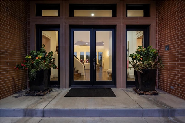 view of exterior entry with french doors