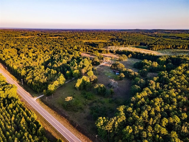 view of aerial view at dusk