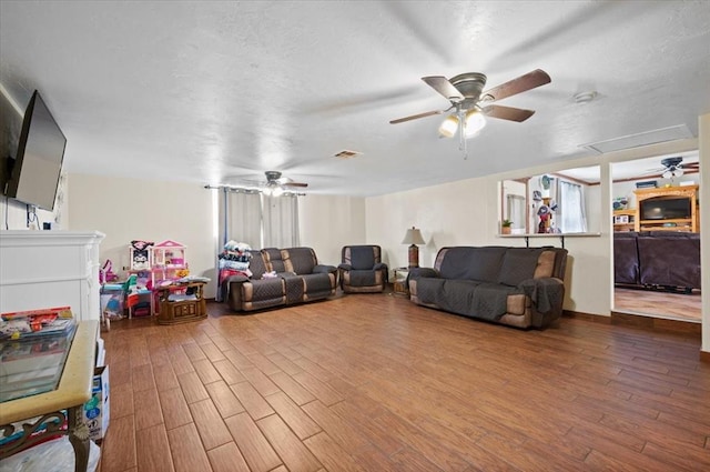 living room featuring wood-type flooring