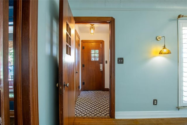 hallway featuring hardwood / wood-style flooring and plenty of natural light