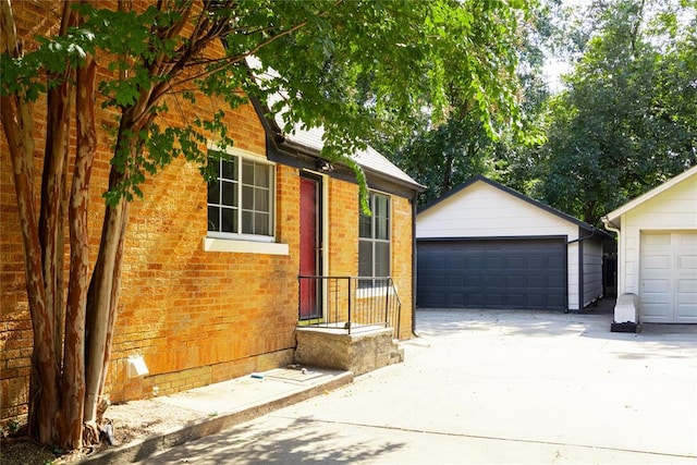 view of garage