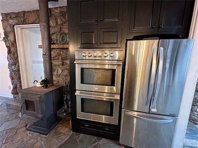 kitchen with appliances with stainless steel finishes