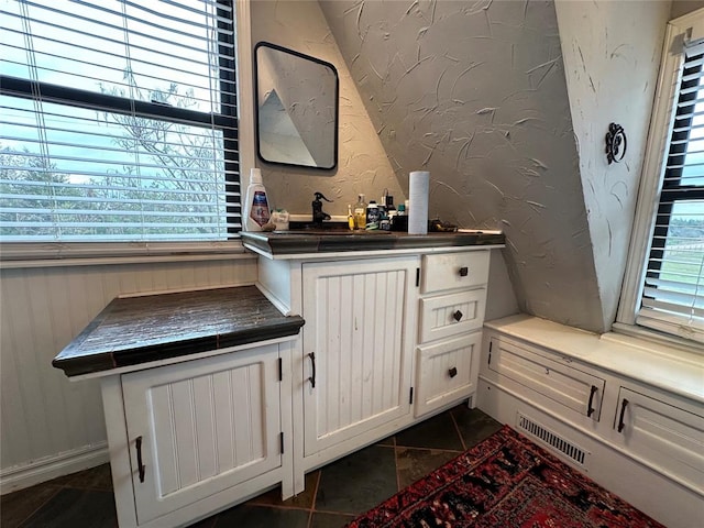 bar with white cabinets