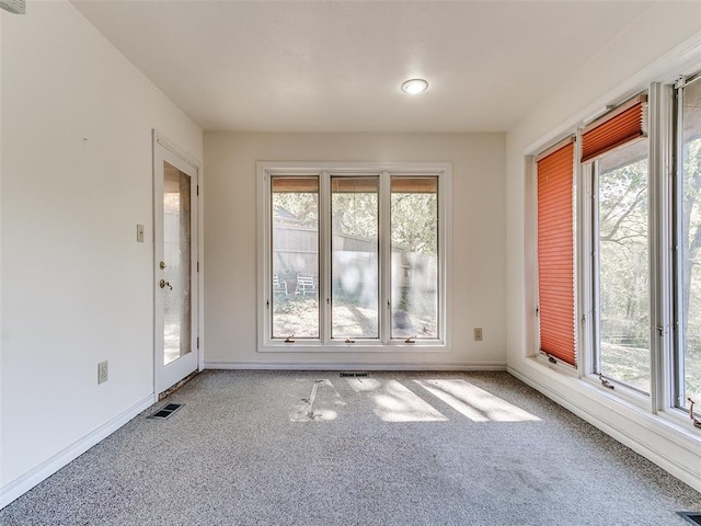 unfurnished room featuring carpet flooring and plenty of natural light