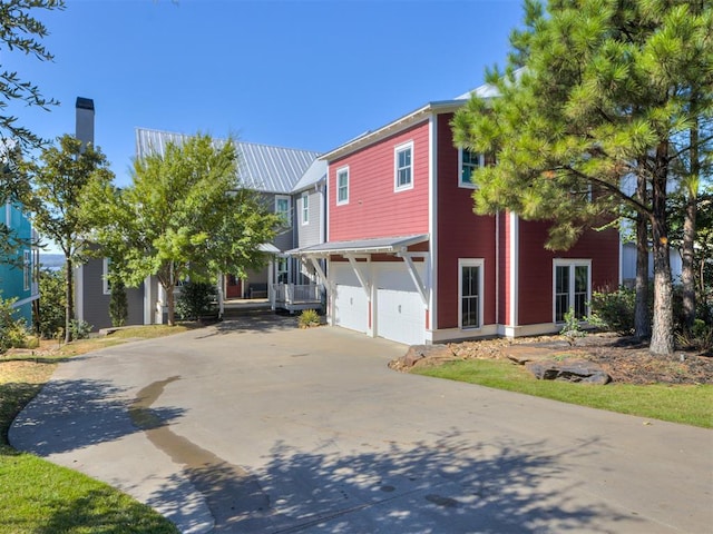 view of front of home with a garage